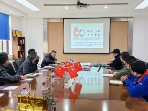 Project team members from Nonleak, Deyang Zhongke Center, and CAS Xi'an Institute of Optics and Mechanics attending the internal acceptance review meeting for the intelligent air tightness testing system.