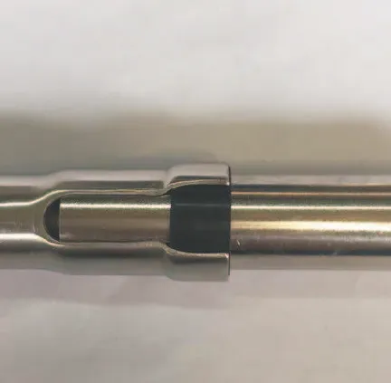 Cross-section of an Orbital Press system after the pipe is fully inserted but before pressing. The pipe is seated at the bottom, and the sealing ring is perfectly positioned within the now-formed sealed cavity.