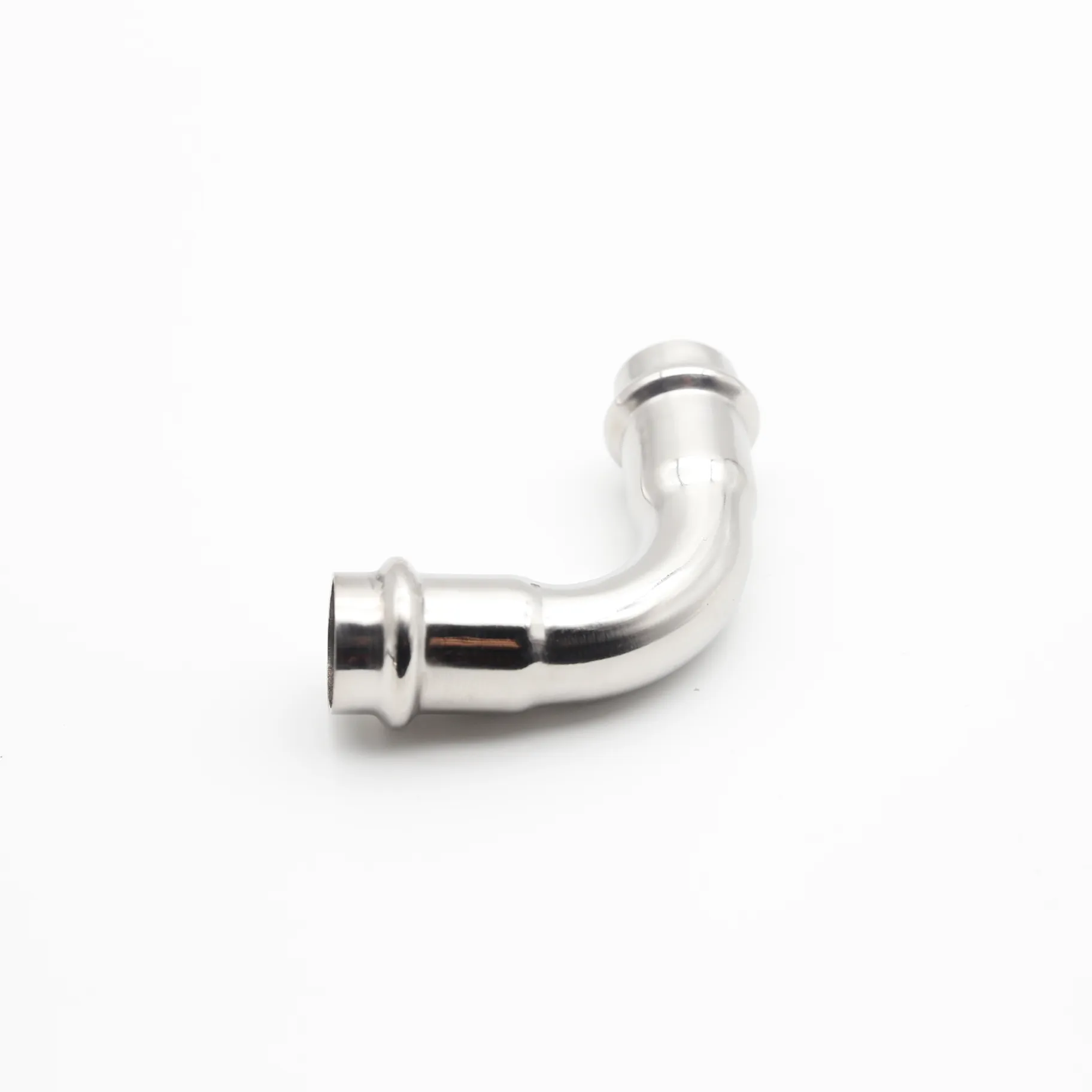 Double press elbow 90 degree A-Type connection detail with stainless steel ends