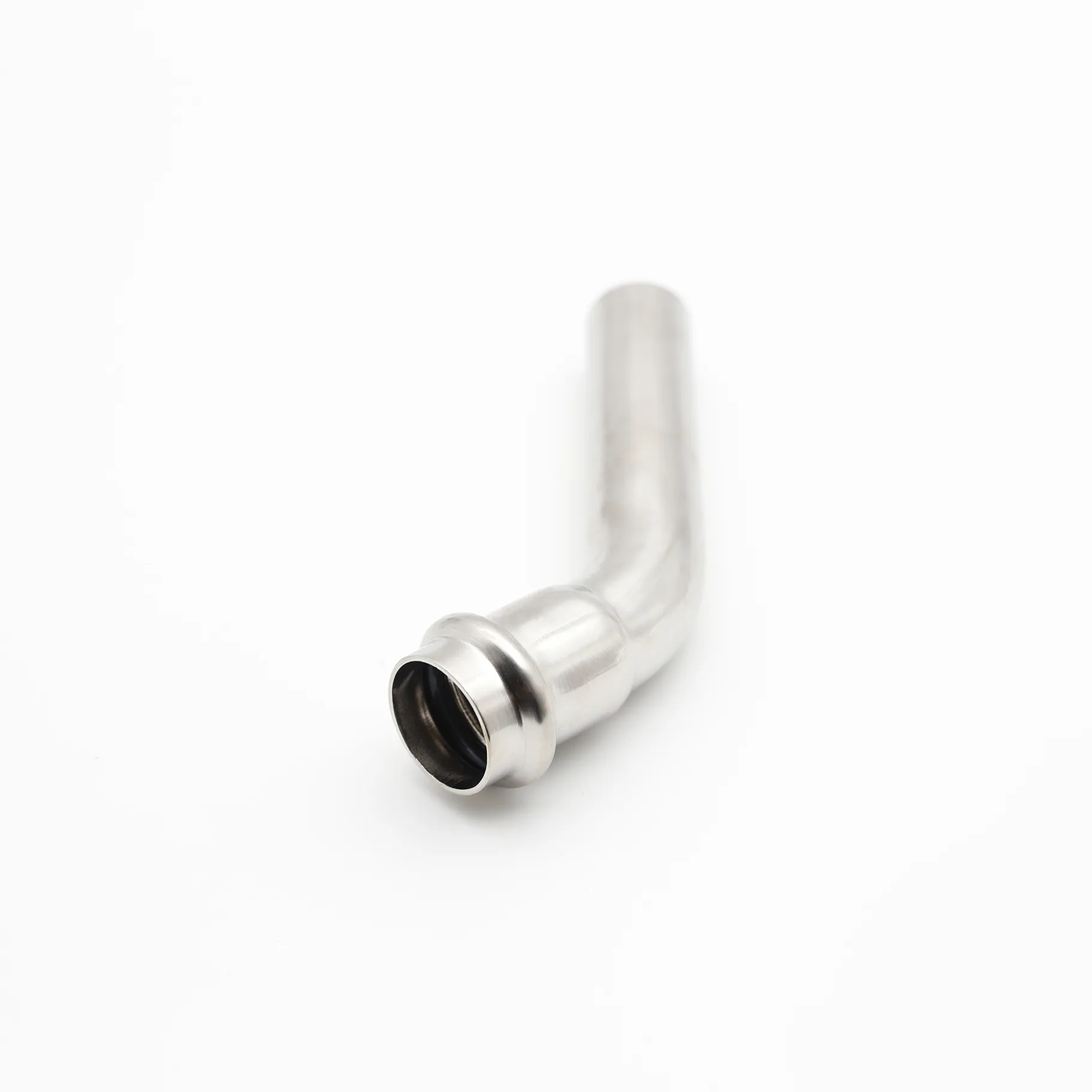 Double press elbow B-Type connection structure for stainless steel piping systems