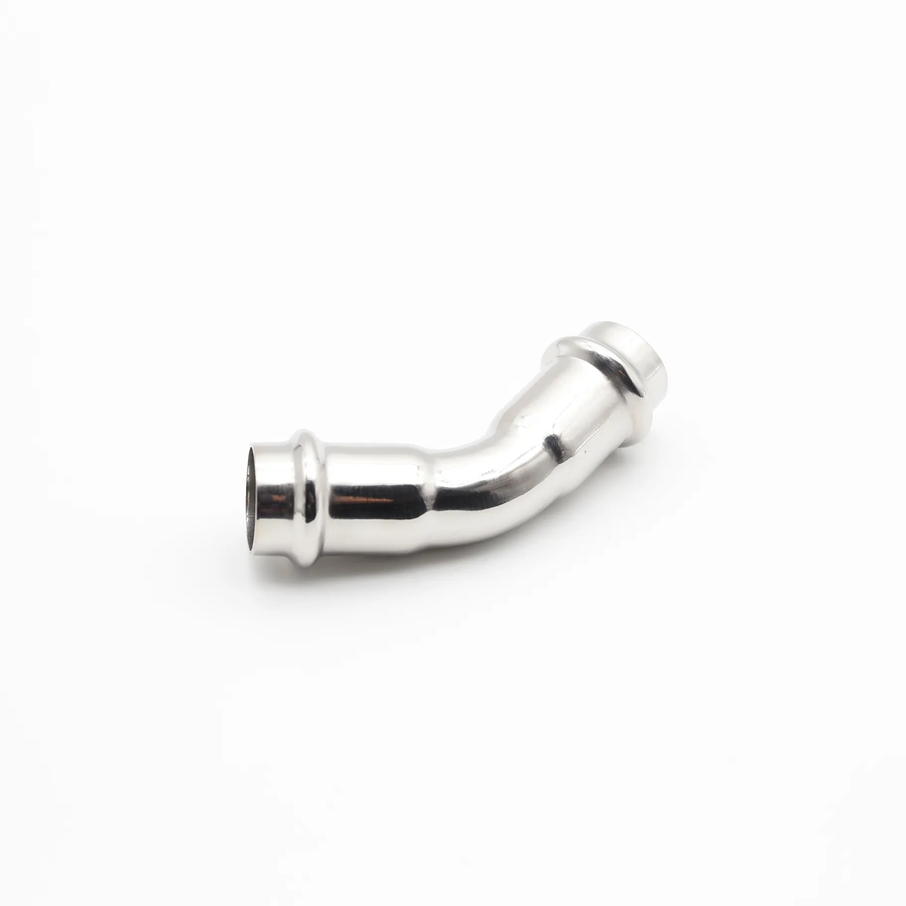 Double press-fit elbow 45 degree A-Type fitting detail for stainless steel pipes