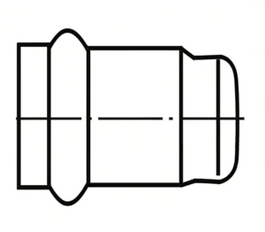 Cross-sectional diagram of a pipe cap, showing the internal O-ring groove and how it compresses against the outer wall of an inserted pipe.