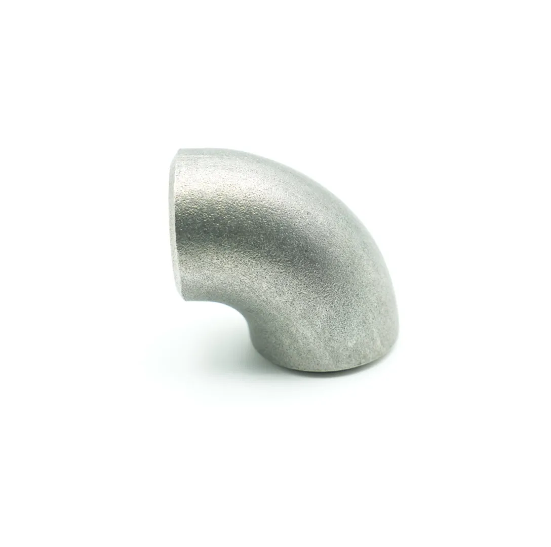 Side profile view of a 90° short radius butt-weld elbow showing the 1.0 x NPS center-to-face dimension