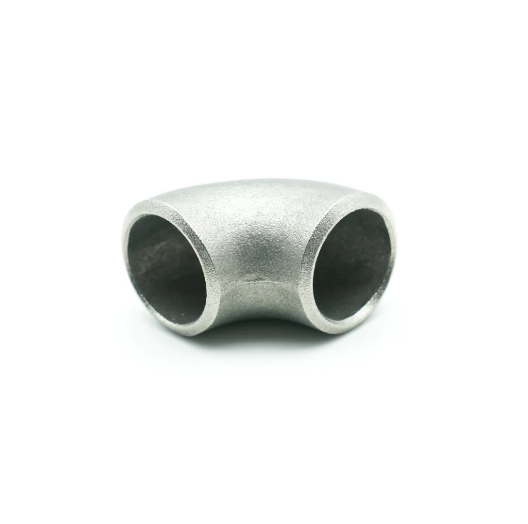 Direct view into the end of a butt-weld elbow showing the circular bore and beveled end preparation