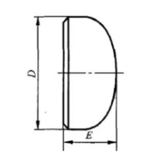 Pipe cap diagram showing outside diameter wall thickness height and radius dimensions