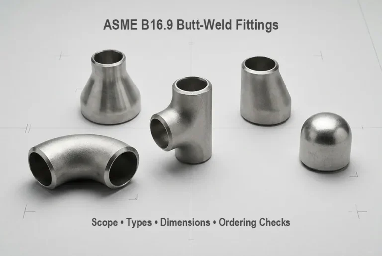 ASME B16.9 butt-weld fittings including elbow, tee, reducer and cap