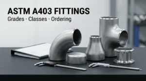 ASTM A403 stainless steel butt-weld fittings prepared for inspection