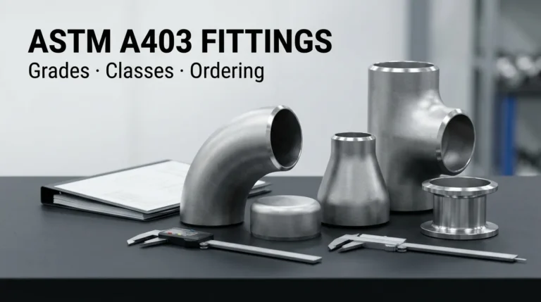 ASTM A403 stainless steel butt-weld fittings prepared for inspection