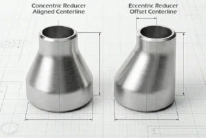 Concentric reducer vs eccentric reducer centerline comparison