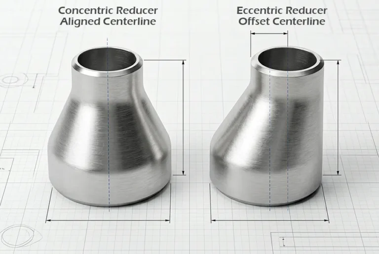 Concentric reducer vs eccentric reducer centerline comparison