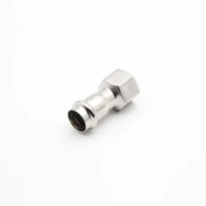 Stainless steel press fit adapter with female threaded connection