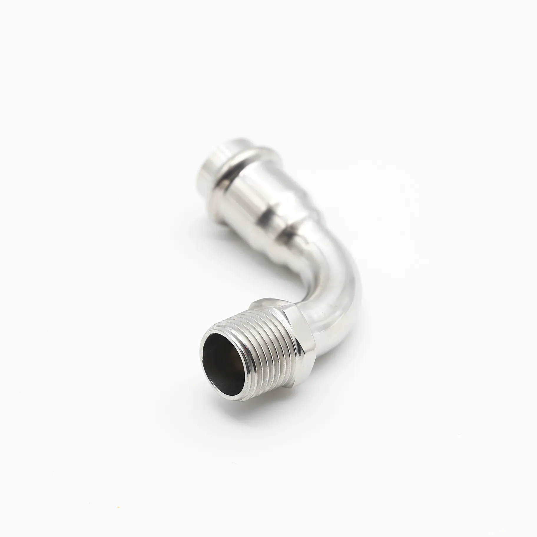 Male reducing threaded elbow for equipment connections