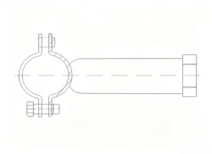 Threaded standoff clamp for supporting stainless steel pipe