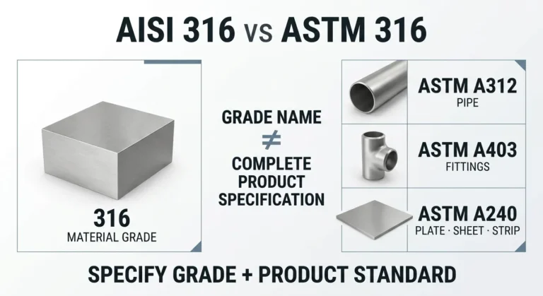 AISI 316 vs ASTM 316 stainless steel grade and product specification comparison