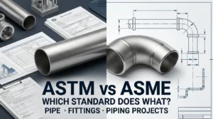 ASTM vs ASME standards for stainless steel pipe fittings and piping projects