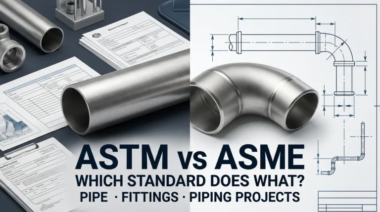 ASTM vs ASME standards for stainless steel pipe fittings and piping projects