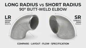 Long radius vs short radius stainless steel butt-weld elbow comparison