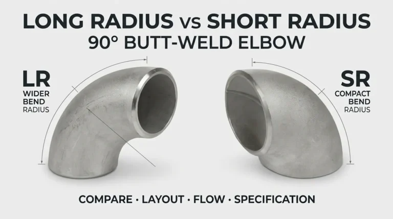 Long radius vs short radius stainless steel butt-weld elbow comparison