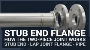 Stub end flange and lap joint flange connection assembly