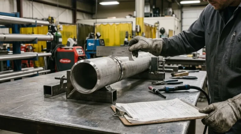 WPS for butt weld pipe review during stainless steel pipe joint preparation