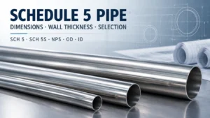Schedule 5 pipe dimensions, wall thickness, OD and ID selection guide